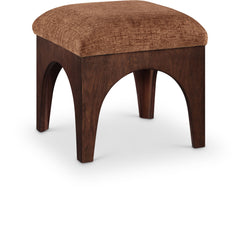 Lawson - Chenille Fabric Upholstered Ottoman - Walnut Base