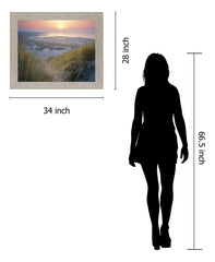 Misty Shoreline Glow - 28" x 34" Framed Wall Art