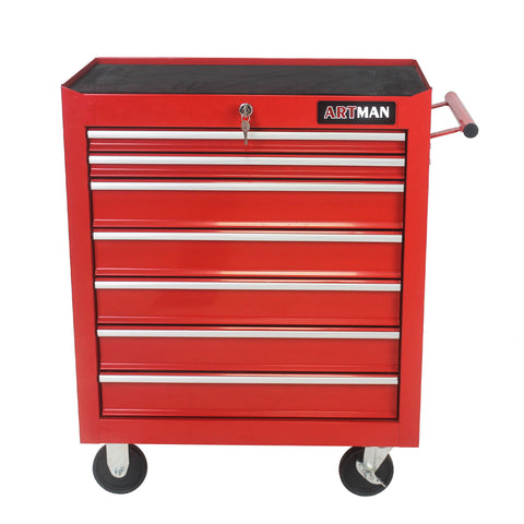 7 Drawers Multifunctional Tool Cart With Swivel Wheels