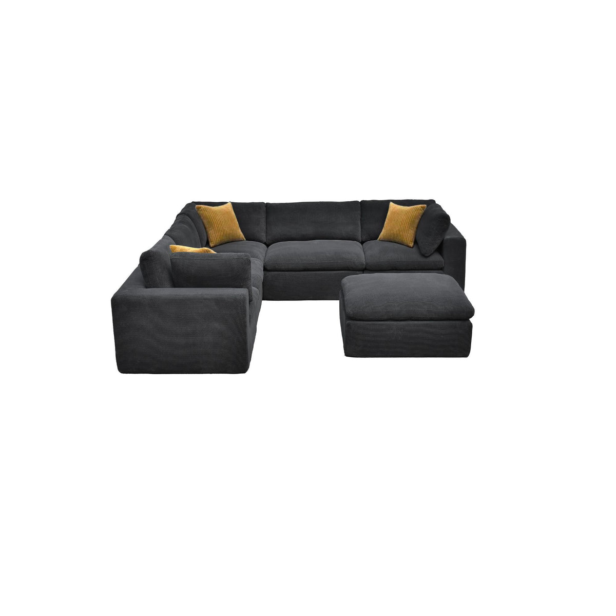 Custom Configuration Modular Sectional With Toss Pillows