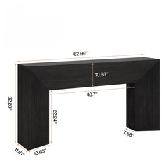 Extra Long Console Table Table Behind Couch For Hallway & Living - Black