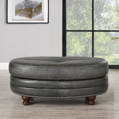 Belfast - Top Grain Oval Ottoman