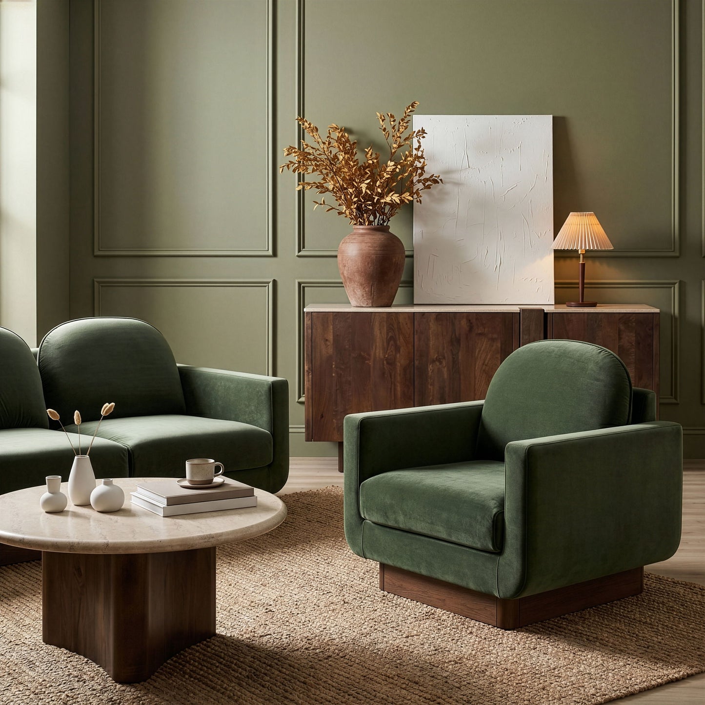 Diviento - Velvet Performance Fabric Upholstered Accent Chair