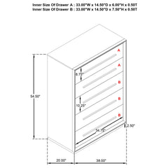 Prescott - 5 Drawer Bedroom Chest With Mitered Trim - Taupe