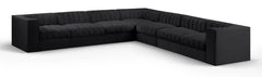 Rummi - Symmetrical Velvet Performance Fabric Upholstered 7 Piece Modular Sectional (With 3 Corner Chairs)