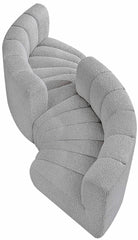 Arc - Boucle Fabric 4 Piece Curved Modular Sofa
