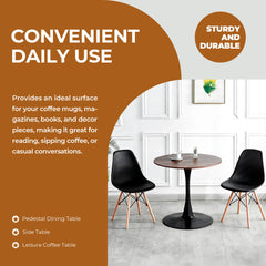 Mid-Century Tulip Table With Round Top, Pedestal Base