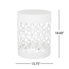 Outdoor Metal Large End Table, Modern Design