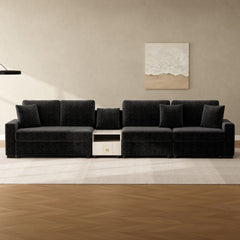 Modular Sofa Couch With Storage Armrest And Center Console