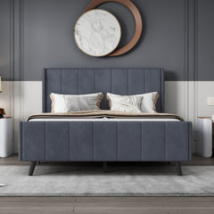 Upholstered Platform Bed Velvet