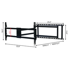 Full Motion TV Wall Mount Bracket For 40 120" TV Dual Arm Tilt & Swivel Vesa 800 X 400 Mm 132 Lbs Load - Black