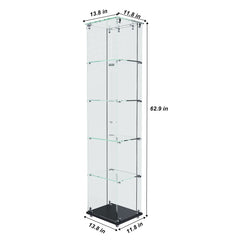 Premium 5 Tier Glass Display Case With 5 Dynamic LED Modes