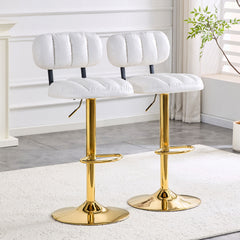 Adjustable Height Bar Stools & Footrest For Kitchen Island (Set of 2)