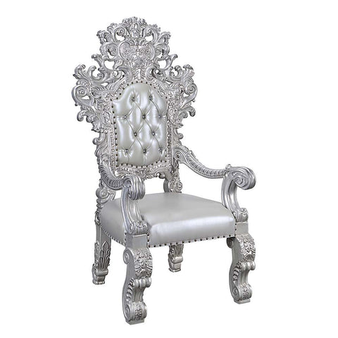 Valkyrie - Arm Chair (Set of 2) - Synthetic Leather & Antique Platinum