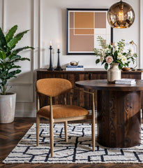 Riccio - Fabric Dining Arm Chair (Set of 2) - Natural Frame