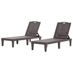 2 Piece Outdoor Chaise Lounges With Adjustable Backrest