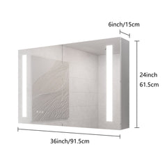 LED Medicine Cabinet With Mirror, Double Door With Defogger, Dimmer, Surface Mount