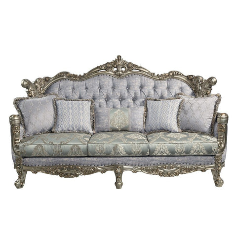 Miliani - Sofa With 5 Pillows - Fabric & Antique Bronze
