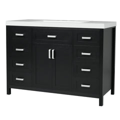 Bathroom Vanity With Sink, 2 Doors 8 Drawers, Soft Close System, Classic Design
