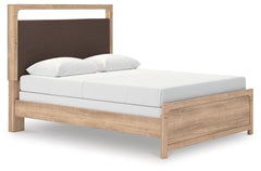 Kinlanni - Queen Upholstered Panel Bed - Tan