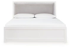 Maeling - King Upholstered Panel Bed - White