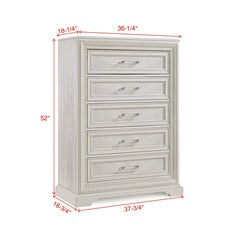 5 Drawer Tall Storage Chest - Antique White