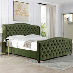 Marcella - Upholstered Shelter Headboard Bed Set