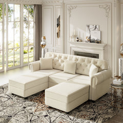 Upholstered Sofa Set With Nailhead Trim And Rolled Armrests, Includes Pillows