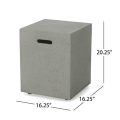 Modern Tank Holder Side Table With Smooth Concrete Surface