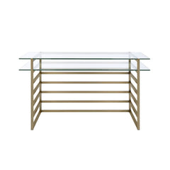 Shona - Writing Desk - Clear Glass Top & Antique Gold