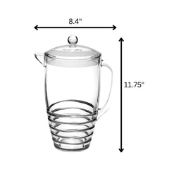 Swirl Unbreakable Plastic Water Pitcher With Lid And Spout