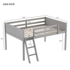 Low Loft Bed With Adjustable Ladder