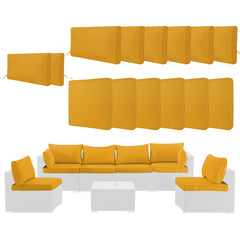 14 Pack Cushion Covers For 7 Piece Wicker Rattan Sectional Sofa