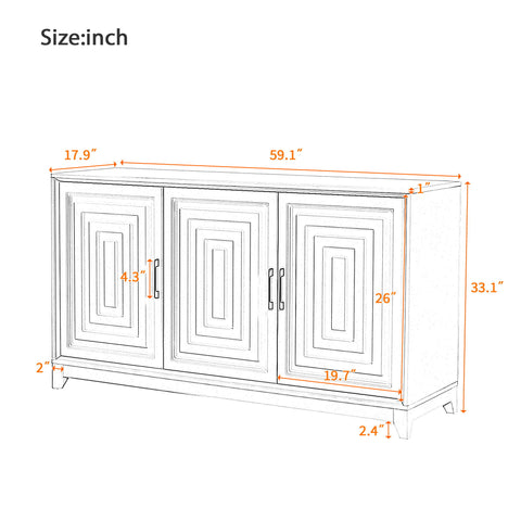 TV Stand For TVs Up To 65", Modern Entertainment Center Media Console Cabinet With 2 Spacious Storage Space