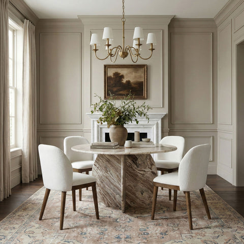 Valeo - Linen Textured Fabric Upholstered Dining Chair (Set of 2) - Painted Brown Base