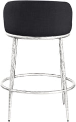 Ferro - Upholstered Counter Stool With Brushed Silver Base