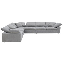Naveen - Sectional Sofa With 6 Pillows - Gray Linen