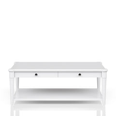 Cocktail Table With Two Storage Drawers And Casters