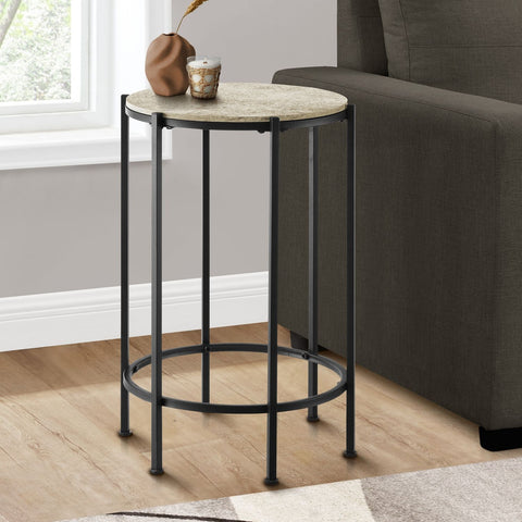 Round Accent Table For Living Room - Black