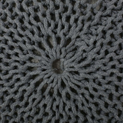 Bordeaux - Knitted Cotton Round Pouf, Versatile Ottoman And Floor Cushion