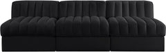 Rummi - Velvet Performance Fabric Upholstered 3 Piece Modular Armless Sofa