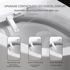 Smart 1 Piece Bidet Toilet With Warm Air Dryer Heated Seat LED Night Light Auto Open / Close - White