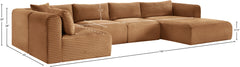 Shaggy - Fabric 5 Piece Modular U-Shaped Sectional