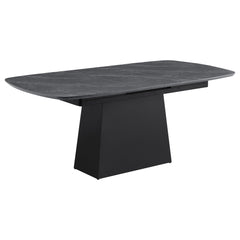 Idlewild - Extension Leaf Dining Table With Tapering Pedestal Base - Black