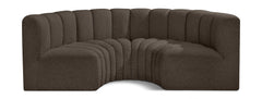 Arc - Boucle Fabric 4 Piece U-Shaped Modular Sofa