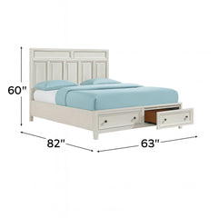 Storage Bed With Panel Headboard And Spacious Footboard Drawers