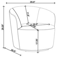 Tempest - Upholstered Barrel Back Swivel Chair - White