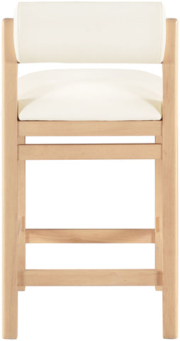 Roundhill - Faux Leather Counter Stool - Natural Frame