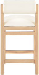 Roundhill - Faux Leather Counter Stool - Natural Frame