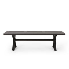 Modern Aluminum Outdoor Dining Bench With X Base